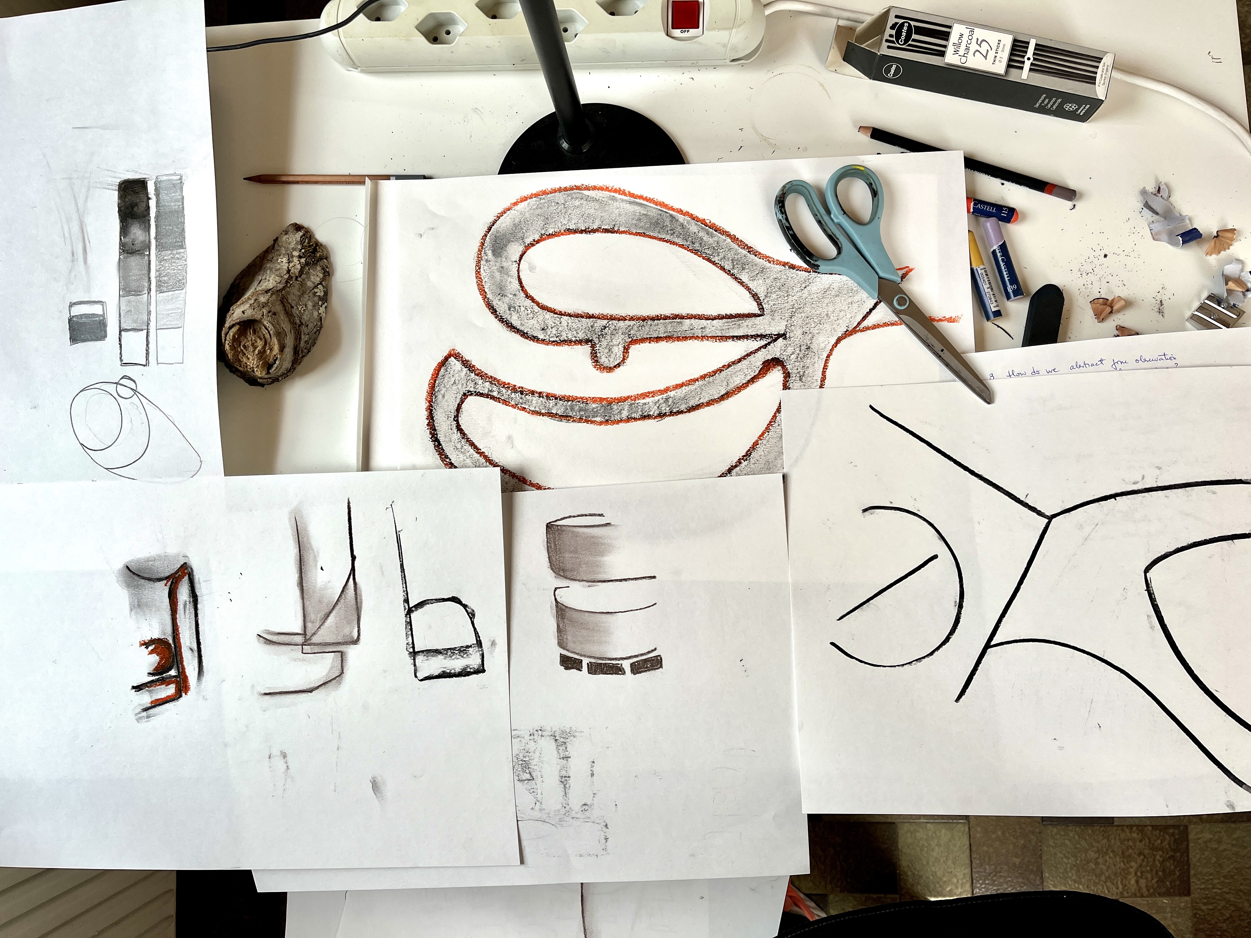 Student work from sensory drawing course